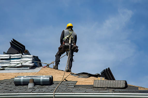 Professional Gutter Installation technician working in Westport, IN